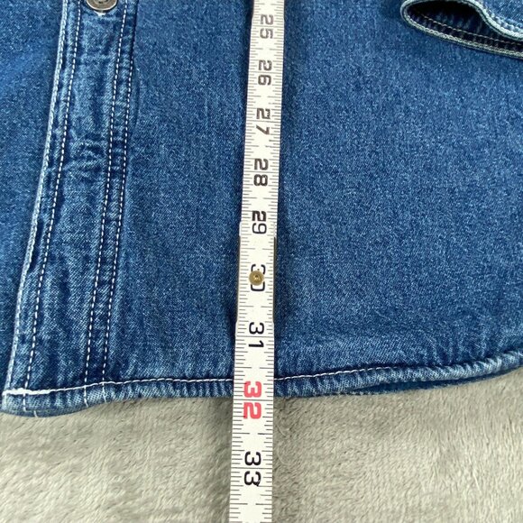 Levi Strauss & Co Shacket Mens 2XL Blue Denim Fleece Lined Workwear Button Up - Picture 7 of 11
